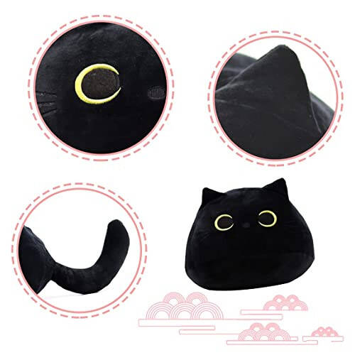 iBccly Black Cat Plush Toy: Soft, Stuffed Animal Pillow, Baby Sofa Decoration, Cat-shaped Design - 31