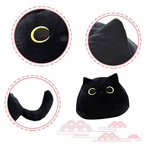 iBccly Black Cat Plush Toy: Soft, Stuffed Animal Pillow, Baby Sofa Decoration, Cat-shaped Design - 10