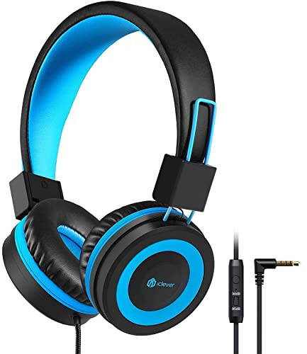 iClever Kids Headphones with Cord, 85/94dB Safe Volume Tech, Bending Resistance Durable, Foldable, Stereo Sound 3.5mm Jack Wired Headphones for Kids Boys Girls Tablet/Travel/School, HS14 - 1