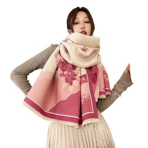 iCuviy Large Soft Scarves Pashmina Shawls & Wraps for Women Cashmere Feel Women's Scarves - 58