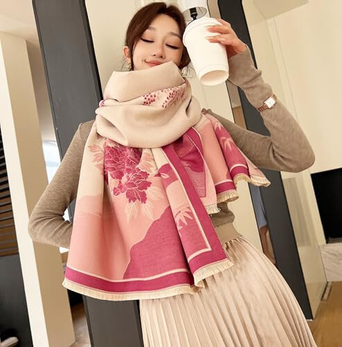 iCuviy Large Soft Scarves Pashmina Shawls & Wraps for Women Cashmere Feel Women's Scarves - 59