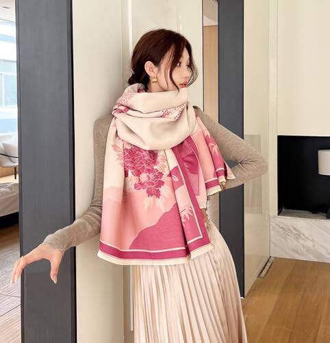 iCuviy Large Soft Scarves Pashmina Shawls & Wraps for Women Cashmere Feel Women's Scarves - 61