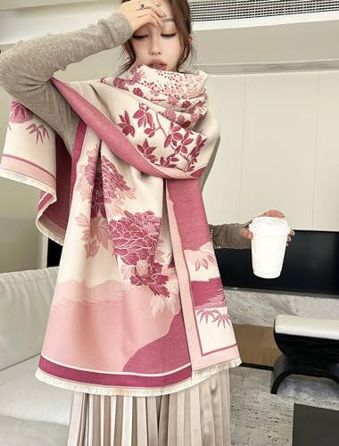 iCuviy Large Soft Scarves Pashmina Shawls & Wraps for Women Cashmere Feel Women's Scarves - 63