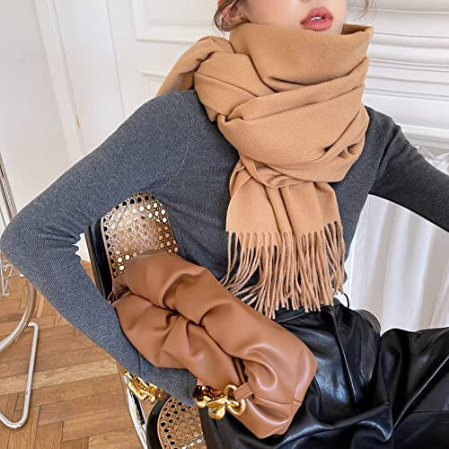 iCuviy Large Soft Scarves Pashmina Shawls & Wraps for Women Cashmere Feel Women's Scarves - 48