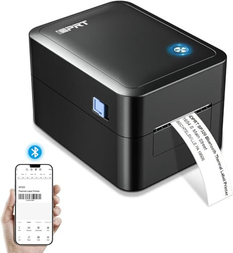 iDPRT Bluetooth Barcode Scanner 1D 2D Scanner with iDPRT Thermal Label Maker - SP320 Label Printer - 6