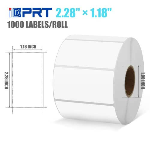 iDPRT Termal Etiket Yazıcısı SP310 1D 2D Barkod Tarayıcı 1358 ile 1000 Adet 2.28” × 1.18” Beyaz Termal Etiket (58mm×30mm), 1 Rulo - 4