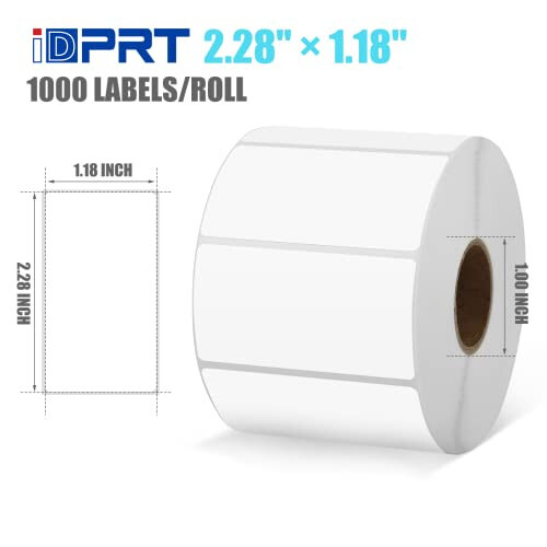 iDPRT Thermal Label Printer SP310 with 1D 2D Barcode Scanner 1358 with 1000Pcs 2.28” × 1.18” White Thermal Labels (58mm×30mm), 1 Roll - 4