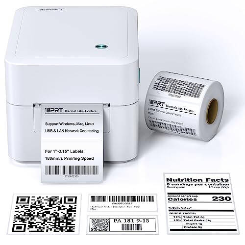 iDPRT Thermal Label Printer SP320E 1D 2D Barcode Scanner 1358 with 600pcs Labels (2 Rolls of 300pcs) - 3