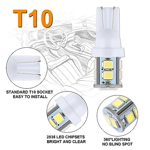 iFunyLED 24 Pieces Dome Light LED Car Interior Bulb Kit Set 194 T10 DE3175 578 31mm 42mm Bulbs Interior Replacement Lights for Car Map License Plate Door Side Marker Cornering Trunk Light - White - 6