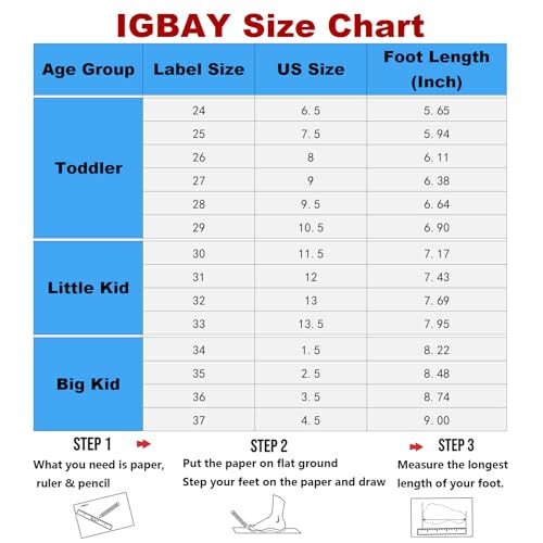 IGBAY Kids Sneakers for Boys Toddler Girls Tennis Shoes Unisex Athletic Running Cushion Lightweight Sneaker Comfy Walking - 6