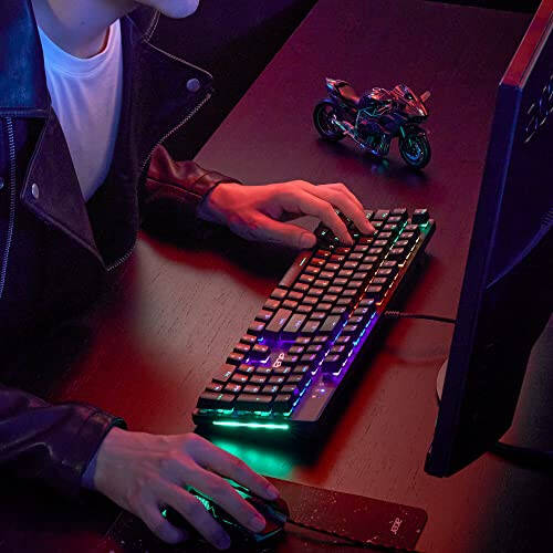 Игровая клавиатура Acer Nitro Gen 2 с проводным подключением - RGB-подсветка | 100% анти-гхостинг (N-клавишный ролл-овер) | Механическая ось | Эргономичные клавиши с дугообразным профилем | Встроенные мультимедийные клавиши - 4