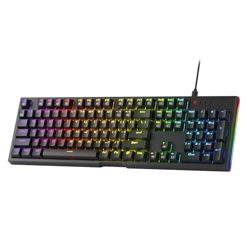 Игровая клавиатура Redragon K670 RGB с подсветкой, 104 клавиши, механическая клавиатура с горячей заменой, модернизированный разъем, тихий линейный красный переключатель - 1