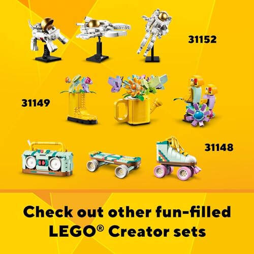 Игрушка LEGO Creator 3 в 1 Ретро-камера, Преобразуется из Игрушечной камеры в Ретро-видеокамеру и Ретро-телевизор, Подарок для мальчиков и девочек от 8 лет, которые любят творческие игры, 31147 - 6