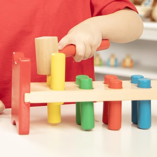 Игрушка Melissa & Doug Deluxe Wooden Pound-A-Peg с молотком - сертифицирована FSC - 24