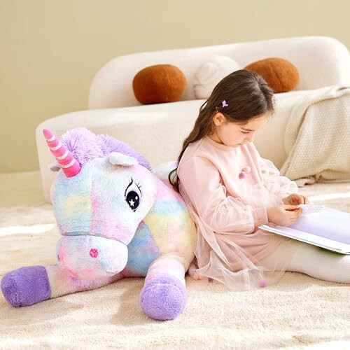 IKASA Giant Unicorn Stuffed Animal Plush Toy, Large Cute Jumbo Soft Toys, Huge Big Size Plushy Fluffy Fat Oversized Plushie, Gifts for Kids Girls Boys Girlfriend (Multicolored, 43 inches) - 6