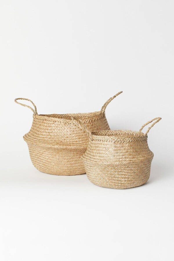 Ikeanatural Large Foldable Wicker Basket / Planter 35x32cm - 9