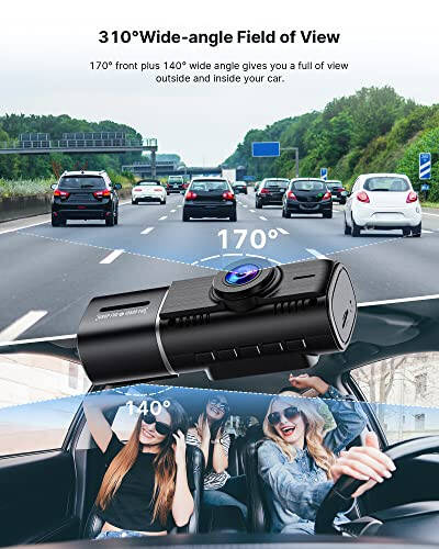 Ikki tomonlama Dash Cam Oldingi va Ichki 1080P Dash Kamera Avtomobillar Uchun IR Tungi Ko'rish Avtomobil Kamerasi Taksi Baxtsiz Hodisa Qulflash To'xtash Monitori 2 O'rnatish Variantlari 64GB SD Karta - 3