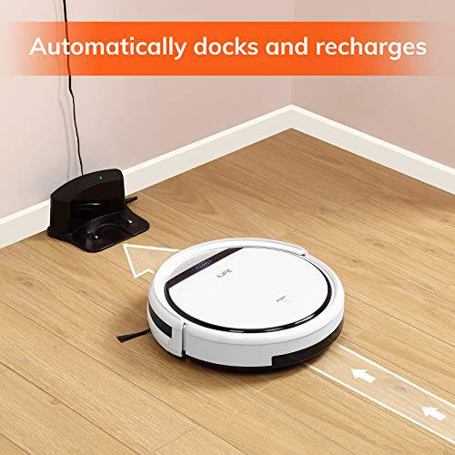 ILIFE V3s Pro Robot Vacuum Cleaner, Tangle-free Suction , Slim, Automatic Self-Charging Robotic Vacuum Cleaner, Daily Schedule Cleaning, Ideal For Pet Hair，Hard Floor and Low Pile Carpet,Pearl White - 4