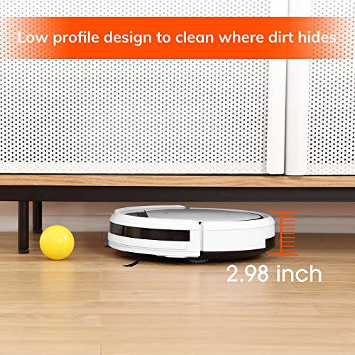 ILIFE V3s Pro Robot Vacuum Cleaner, Tangle-free Suction , Slim, Automatic Self-Charging Robotic Vacuum Cleaner, Daily Schedule Cleaning, Ideal For Pet Hair，Hard Floor and Low Pile Carpet,Pearl White - 6