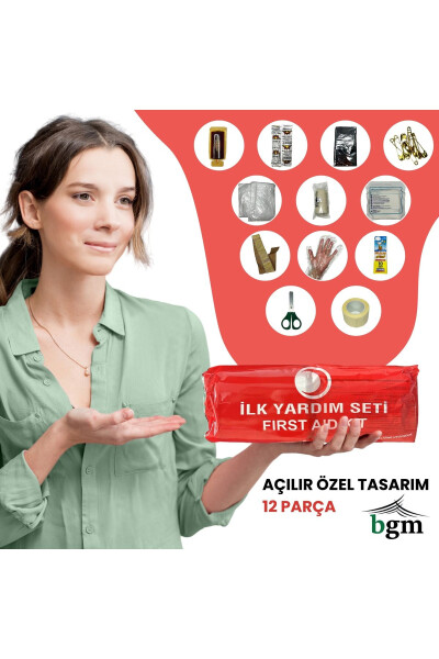 İlk Yardım Çantası Katlanır Model Acil Müdahale Kiti Temel Malzemeler - 1