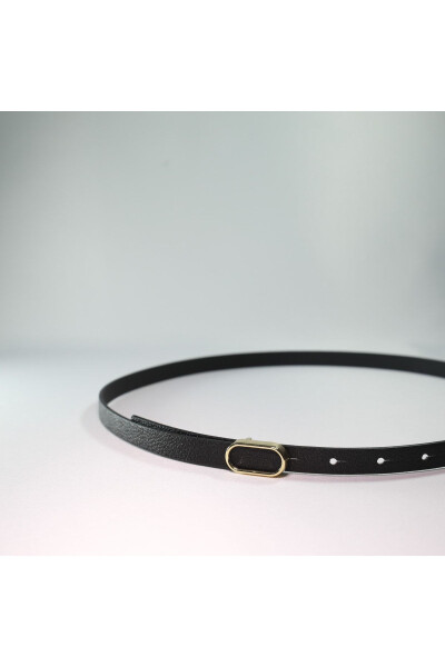 Imported Oval Gold Buckle Thin Belt, Trouser Belt, Shirt Belt, Jacket Belt - 6