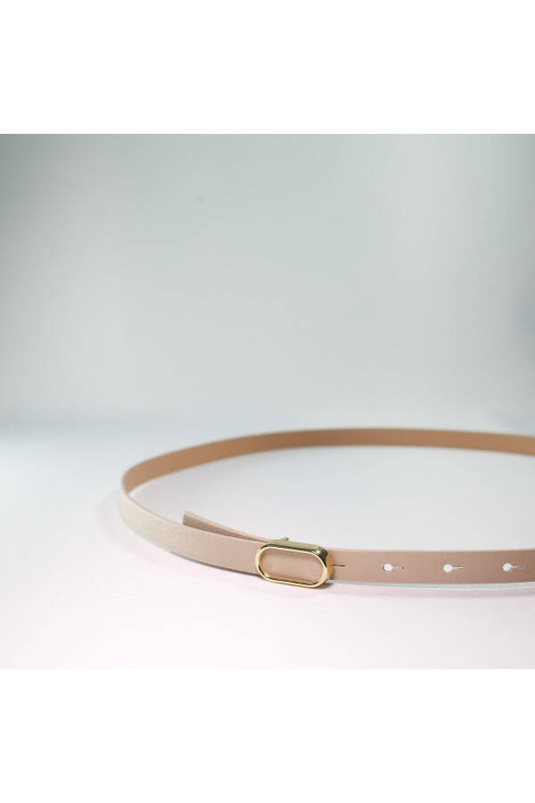 Imported Oval Gold Buckle Thin Belt, Trousers Belt, Shirt Belt, Jacket Belt - 6