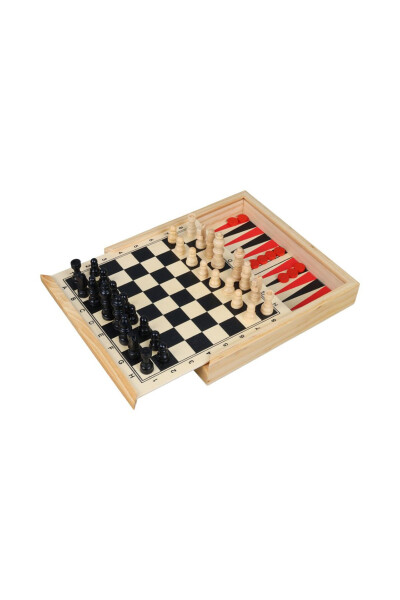 Imported Wooden Five-Game Set (chess, checkers, backgammon, K.brother, S.test) - 5