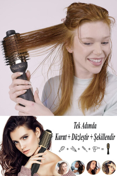 Importer Guaranteed Hair Styler and Hair Straightener Blow Comb Titanium Ceramic Coating (2023 Model) - 3