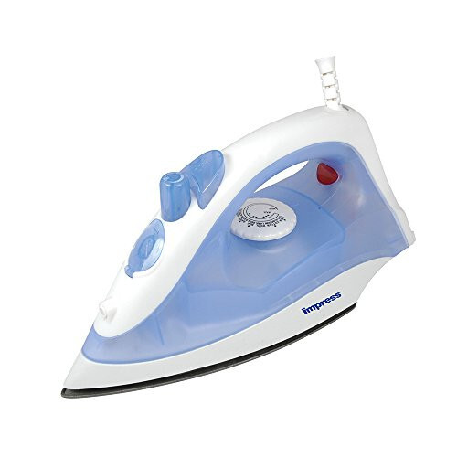 Impress Basic Clothing Iron | Non-Stick | Compact | Spray | Adjustable Steam | Fabric Selector | Swivel Cord | Lightweight | 1200-Watt (Blue) - 1