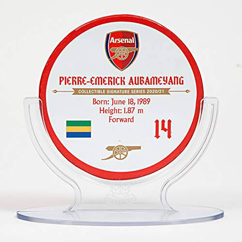 İmzalı Premium Koleksiyon - Arsenal FC Pierre-Emerick Aubameyang Faksimile İmza - Hatıra Futbol Resmi Koleksiyoncu Ürünü - 5