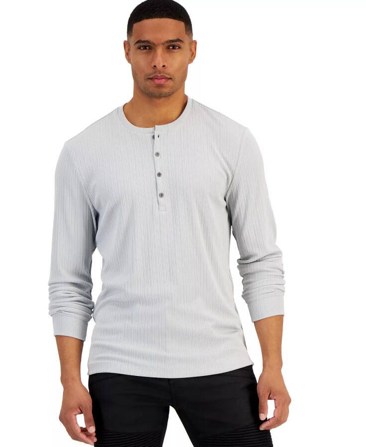 INC International Concepts Men's Lightweight Ribbed Henley Shirt, Created for Macy's Misty Harbor - 1