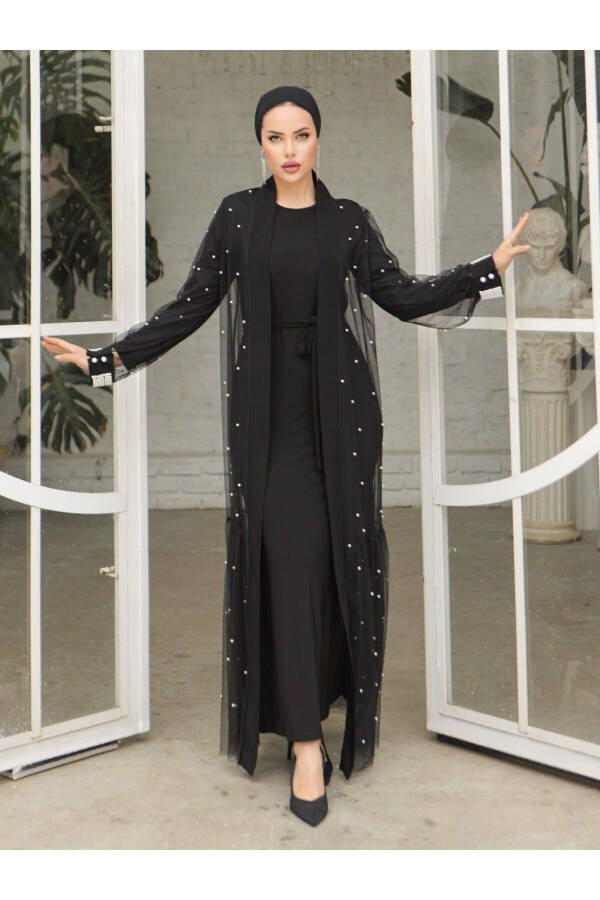 İncili Ikili Abaya Takım - 3