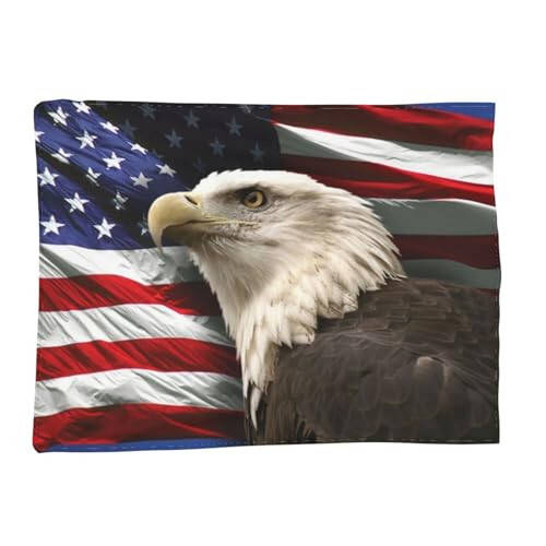 Independence Day Patriotic Blanket, 4th of July American Eagle Flag Super Soft 60