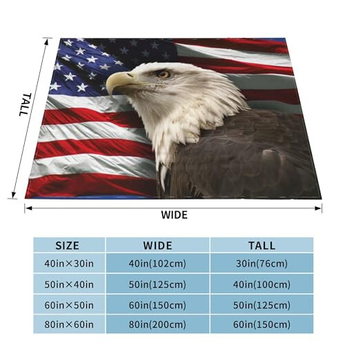 Independence Day Patriotic Blanket, 4th of July American Eagle Flag Super Soft 60