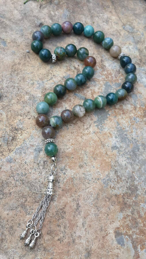 Indian Agate Natural Stone Rosary - 4