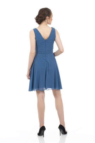 Indigo Degaje Collar Short Dress - 4