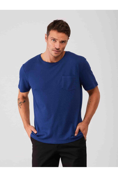 İndigo Erkek Slim Fit Düz Bisiklet Yaka Tshirt - 70814 - 5