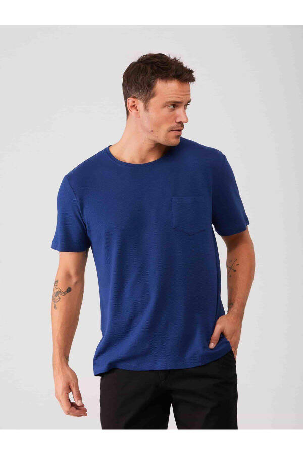 İndigo Erkek Slim Fit Düz Bisiklet Yaka Tshirt - 70814 - 2