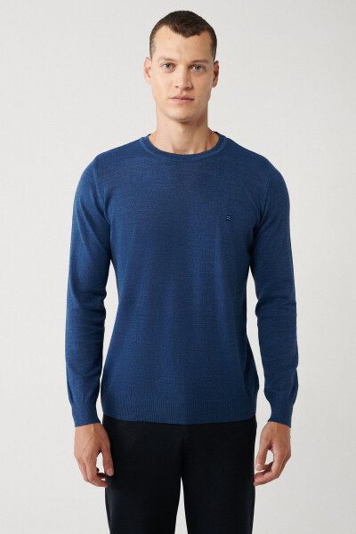 Indigo Knit Sweater (Crew Neck) - 1