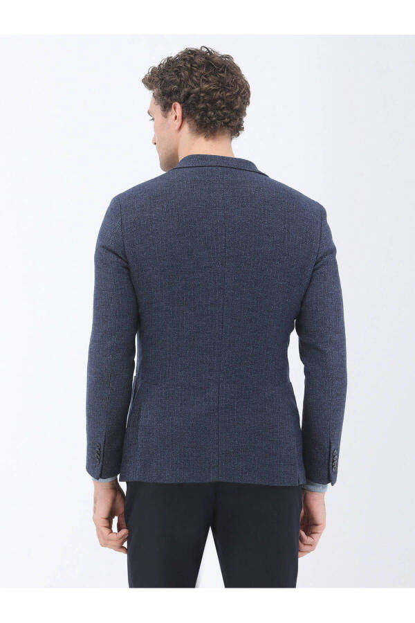 Indigo Micro Regular Fit Wool Blend Jacket - 6