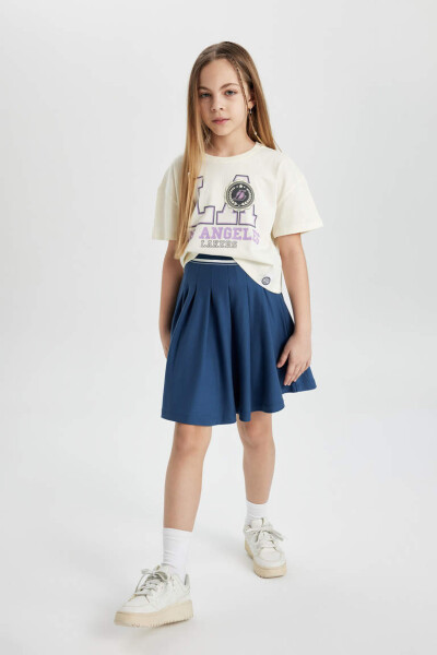 Indigo Pleated Skirt for Girls - 3