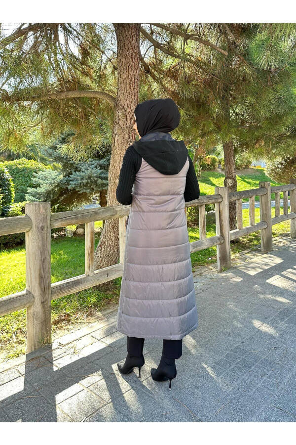 Inflatable Quilted Fiber Filled Women's Winter Long Sports Vest 50007 - 4