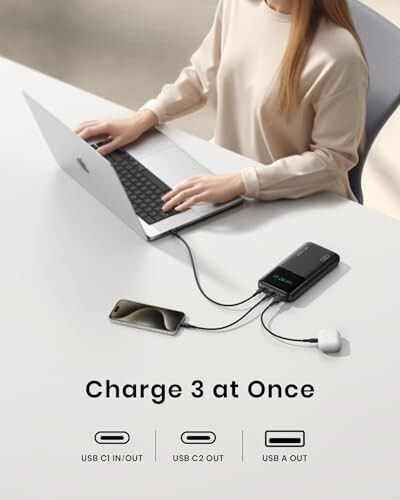 INIU 140W Güç Bankası, 27000mAh Yüksek Kapasiteli Dizüstü Bilgisayar Taşınabilir Şarj Cihazı, USB C Giriş & Çıkış Tablet Güç Bankası, Akıllı Dijital Ekranlı Telefon Şarj Cihazı, iPhone 15, Samsung, iPad, MacBook, Dizüstü Bilgisayar vb. ile Uyumludur - 5