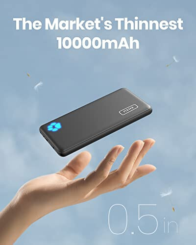 INIU [2 шт.] Портативное зарядное устройство, самое тонкое и легкое USB C 10000 мАч Power Bank, тройной 3A высокоскоростной аккумулятор для телефона, совместимый с iPhone 15 14 13 12 11 Pro X Samsung S22 S21 Google iPad Tablet - 2