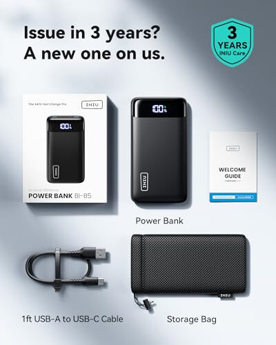 INIU Ko'chma zaryadlovchi qurilma, 22.5W 20000mAh USB C kirish & chiqish Power Bank tez zaryadlash, PD 3.0 + QC 4.0 LED displey Telefon batareya paketi iPhone 15 14 13 12 Pro Samsung S21 Google iPad planshet bilan mos keladi, va hokazo - 7