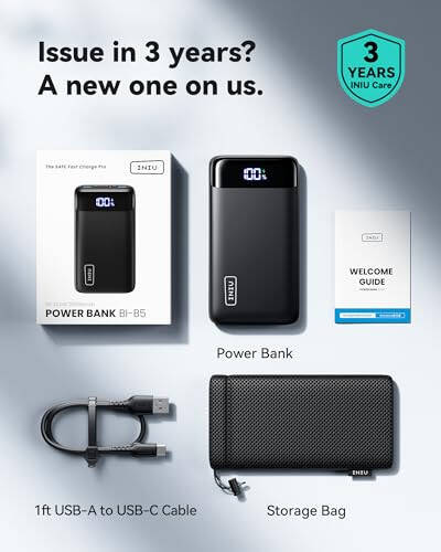 INIU Ko'chma zaryadlovchi qurilma, 22.5W 20000mAh USB C kirish & chiqish Power Bank tez zaryadlash, PD 3.0 + QC 4.0 LED displey Telefon batareya paketi iPhone 15 14 13 12 Pro Samsung S21 Google iPad planshet bilan mos keladi, va hokazo - 7