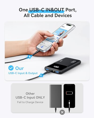 INIU Portable Charger, Slimmest Fast Charging 10000mAh USB C in/Out Power Bank, 22.5W PD3.0 QC4+ Battery Pack, Portable Phone Charger for iPhone 15 14 13 12 11 Pro Samsung S22 S21 Google AirPods iPad - 4