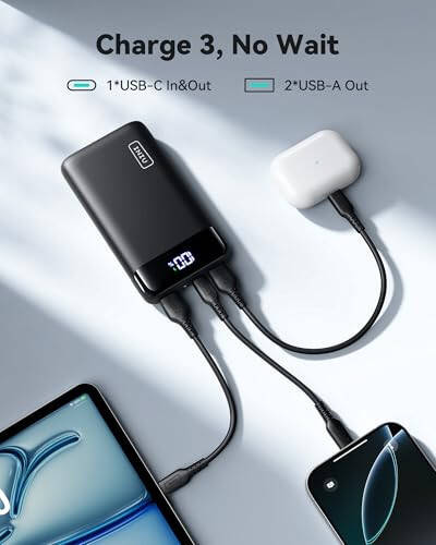 INIU Портативное зарядное устройство, 22,5 Вт 20000 мАч USB C вход & выход Power Bank Быстрая зарядка, PD 3.0 + QC 4.0 LED дисплей Аккумулятор для телефона, совместимый с iPhone 15 14 13 12 Pro Samsung S21 Google iPad планшет, и т. д. - 5