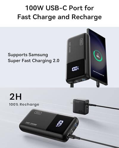 INIU Power Bank, 25000mAh 100W USB C Laptop Ko'chma Zaryadlovchi Qurilma, PD QC Tez Zaryadlash 3 Chiqishli Tashqi Batareya To'plami Laptop MacBook Dell XPS iPad Tablet Steam Deck iPhone 15 14 13 Pro Samsung S22 va boshqalar uchun - 4