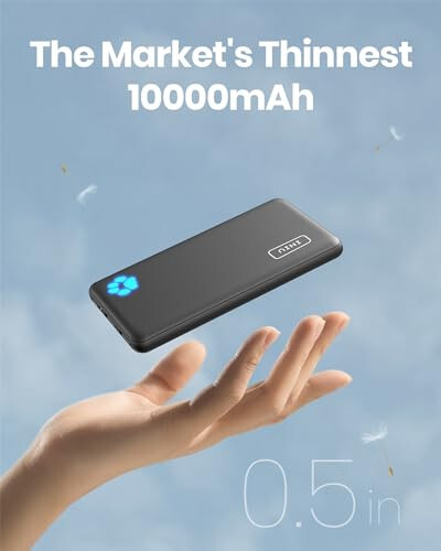 INIU Taşınabilir Şarj Cihazı, En İnce 10000mAh 5V/3A Güç Bankası, USB C Giriş & Çıkış Yüksek Hızlı Şarj Pil Paketi, iPhone 15 14 13 12 X Samsung S22 S21 Google iPad vb. ile Uyumlu Harici Telefon Güç Bankası - 2